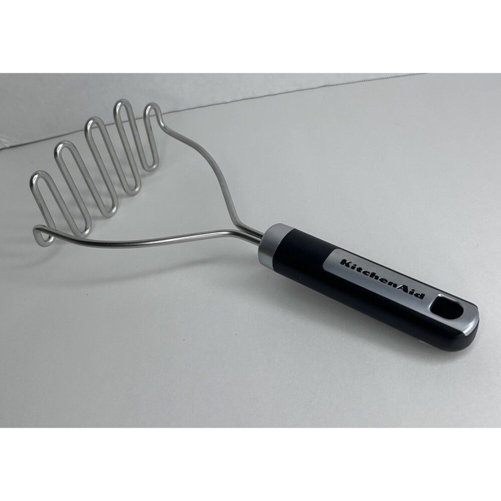 KitchenAid Stainless Steel Potato Masher Black Handle Heavy Duty Wire Masher